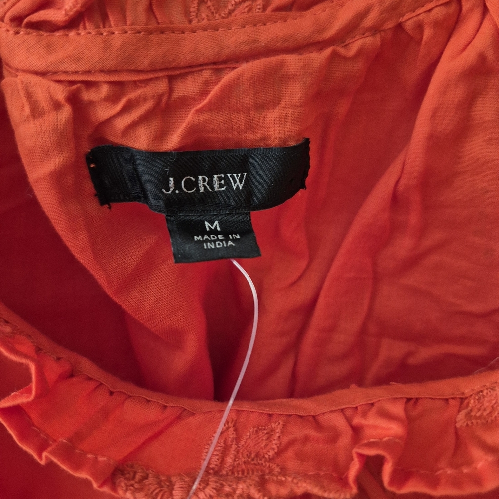 NWT J. Crew Red Tie Front Blouse - Picture 7 of 7